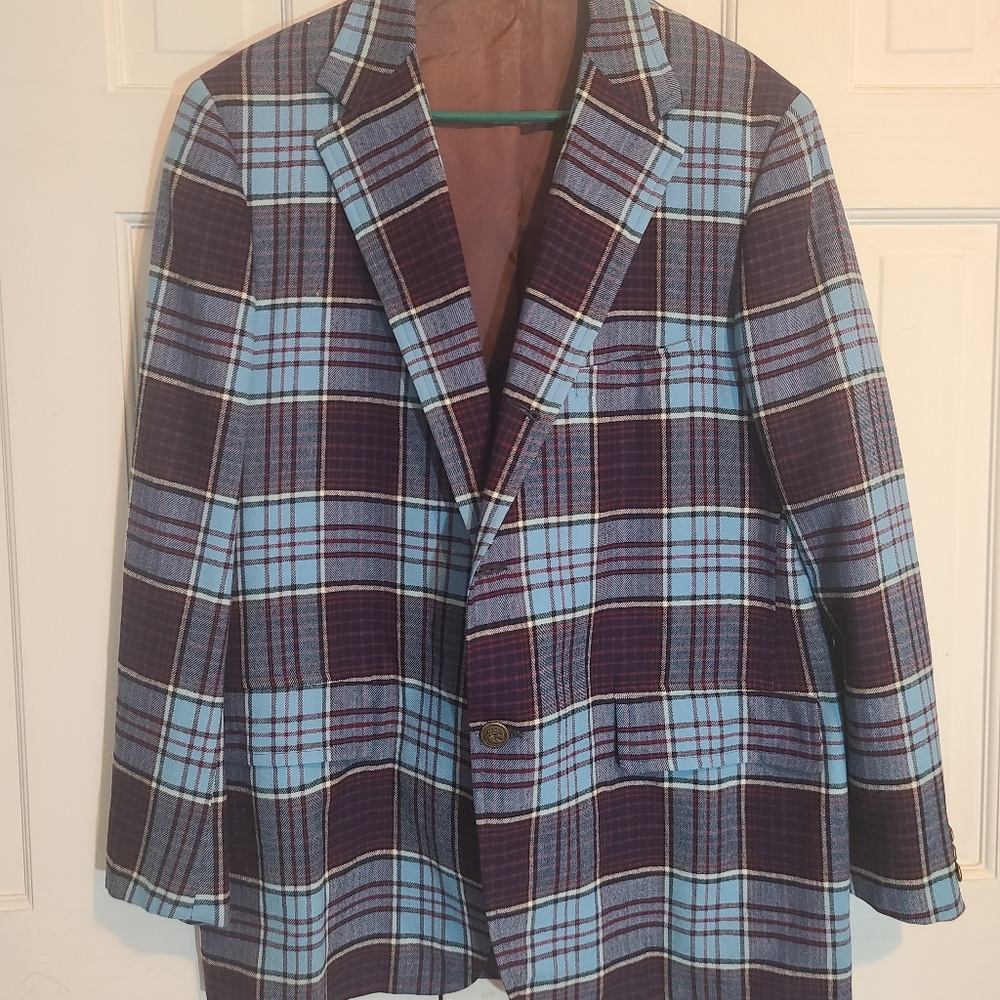 Vintage Mens Checkered Sport Coat